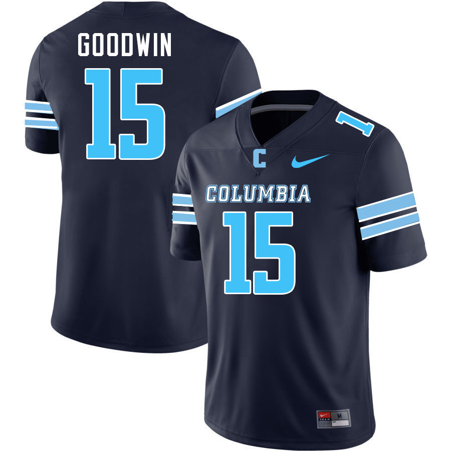 Columbia Lions #15 Chase Goodwin College Football Jerseys,Uniforms Stitched-Navy
